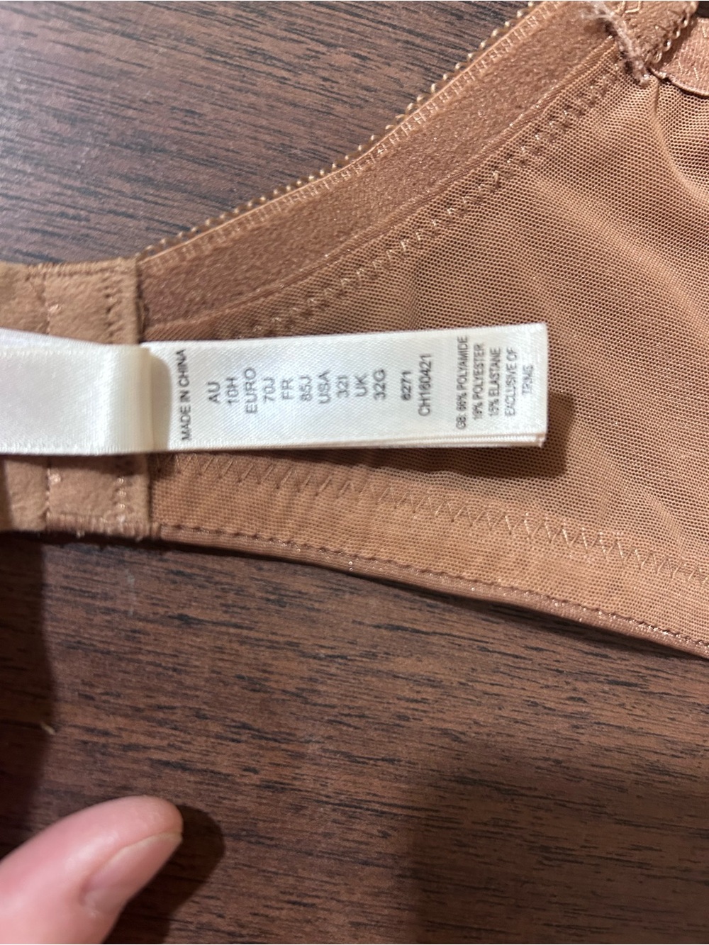 Goddard brand Sheer Brown Copper Shimmer  Support Underwire Bra size 32F - Picture 5 of 5